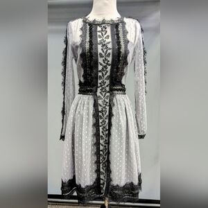ALICE by Temperley Elegant Gray Long Sleeved Misty Dress Size 4